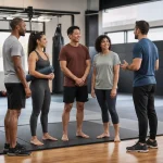 Pratiquants découvrant plusieurs disciplines pour choisir un sport de combat